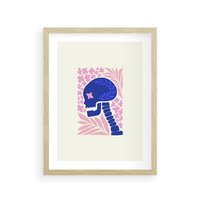 Plakat w ramie 40x50 - Żart z Czaszką - abstrakcja, sztuka nowoczesna - rama drewno