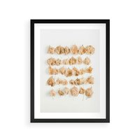 Plakat w ramie 40x50 - Liście Złotego Sezonu - kompozycja z suchych żółtych liści - rama czarna