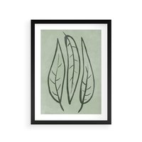 Plakat w ramie 30x40 - Energetyczne Ekspresje Natury - zielony plakat, roślinne motywy - rama czarna