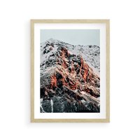 Plakat w ramie 30x40 - Zima na Szczycie - góry, zima - rama drewno