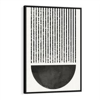 Obraz w ramie 50x70 - Taniec Impulsów - abstrakcyjne czarno białe formy, minimalizm - rama czarna