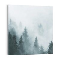 Obraz na płótnie 40x40 - Las w Mgłe - las, we