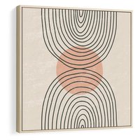 Obraz w ramie 80x80 - Nowy Rytuał - abstrakcyjna sztuka, boho kształty - rama drewno