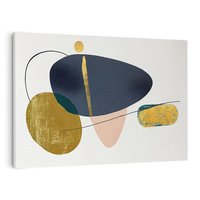 Obraz na płótnie 70x50 - Złoto Granatu - abstrakcyjne plamy koloru, złoto