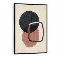 Obraz w ramie 70x100 - Abstrakcyjna Harmonia - abstrakcyjne nieregularne kształty, minimalistyczny plakat - rama czarna