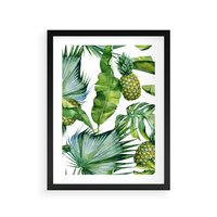 Plakat w ramie 30x40 - Oaza Natury - liście, tropikalne - rama czarna