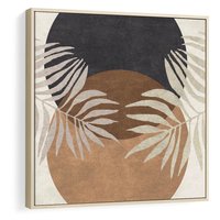 Obraz w ramie 50x50 - Kompozycje ukrytych myśli - symetria, dwa koła po środku - rama drewno