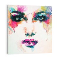 Obraz na płótnie 60x60 - Kobieta Abstrakcja Twarz - kobieta, abstrakcja