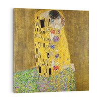 Obraz na płótnie 40x40 - "Pocałunek" (1907–1908) Gustav Klimt - Reprodukcja - reprodukcja, obraz na płótnie