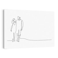 Obraz na płótnie 70x50 - Wspólne Kroki - line art, szkic