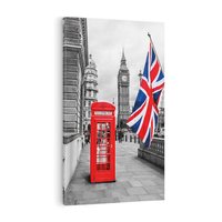 Obraz na płótnie 70x100 - Londyńska Budka przy Big Benie - Londyn, budka