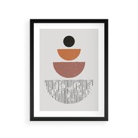 Plakat w ramie 30x40 - Półkola i Boho Akcent - geometria, półkola - rama czarna