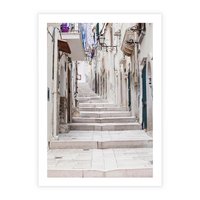 Plakat bez ramy 50x70 - Urokliwa uliczka w perspektywie - uliczka, perspektywa