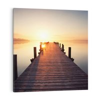 Obraz na płótnie 30x30 - Morze w blasku molo - morze, molo