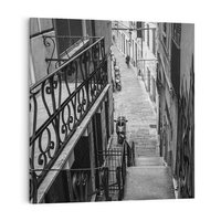 Obraz na płótnie 80x80 - Magiczne spacery - uliczka, perspektywa