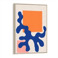 Obraz w ramie 50x70 - Bezczasowe Pastelowe Plamy - abstrakcja, nowoczesny plakat - rama drewno