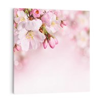 Obraz na płótnie 80x80 - Kwitnąca wiśnia: delikatność natury - kwitnąca, wiśnia