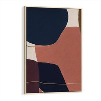 Obraz w ramie 50x70 - Abstrakt Marsala - nieregularne plamy, kształty - rama drewno