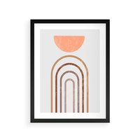 Plakat w ramie 50x70 - Geometryczny Blask Złota - grafika, złoto - rama czarna