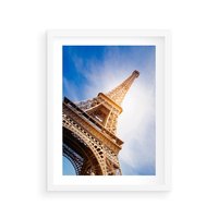 Plakat w ramie 30x40 - Eiffla - ikona Paryża - Eiffla, Paryż - rama biała