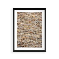 Plakat w ramie 50x70 - Mur z cegieł - surowa elegancja - mur, cegły - rama czarna