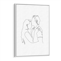 Obraz w ramie 70x100 - Wewnętrzne Emocje - para zakochanych, kobieta i mężczyzna - rama biała
