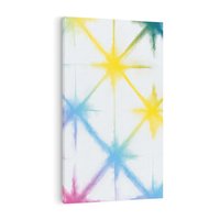Obraz na płótnie 50x70 - Wibracje podświadomego hałasu - tęczowe kolorowe plamy, wybuchy