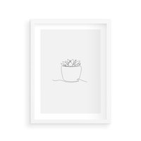 Plakat w ramie 40x50 - Rozkwitające Echa - szkic, minimalizm - rama biała