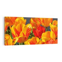 Obraz na płótnie 120x60 - Kwiatowa Harmonia - kwiaty, kwiat