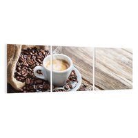 Obraz na płótnie 120x40 - Kawa w filiżance: aromatyczna chwila - kawa, filiżanka