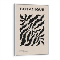 Obraz w ramie 50x70 - Księga Odbić - abstrakcyjne liśćie, roślinne motywy - rama biała