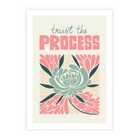 Plakat bez ramy 21x30 - Rozbijające Barwy - abstrakcyjny pastelowy kwiat, wyrazista typografia