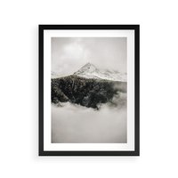 Plakat w ramie 30x40 - Zimowa Wielkość - górski krajobraz, zima w górach - rama czarna