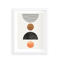 Plakat w ramie 30x40 - Geometryczna Przygoda - nowoczesna grafika, geometria - rama biała