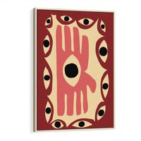 Obraz w ramie 50x70 - Migotliwe Kształty - abstrakcyjny obraz, boho styl - rama drewno