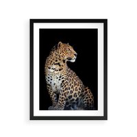 Plakat w ramie 30x40 - Elegancja Jaguarowej Pantery - jaguar, pantera - rama czarna