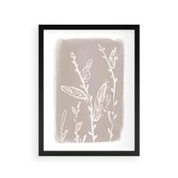 Plakat w ramie 30x40 - Roślinne Przeniknięcia - nowoczesny subtelny plakat, beżowy - rama czarna