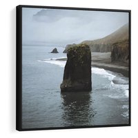 Obraz w ramie 50x50 - Mistyczna Aura - morze, mgła - rama czarna