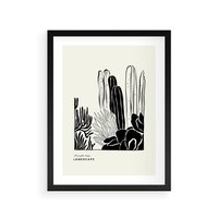 Plakat w ramie 40x50 - Boho Oaza - kaktusy, rośliny - rama czarna