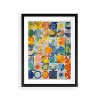 Plakat w ramie 40x50 - Rozkwitające Wzory Abstrakcji - abstrakcyjny obraz, mnogość kolorów - rama czarna