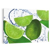 Obraz na płótnie 70x50 - Świeże limonki - limonki, woda