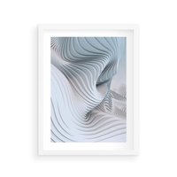 Plakat w ramie 50x70 - Abstrakcyjne Przestrzenie - geometria, 3D - rama biała