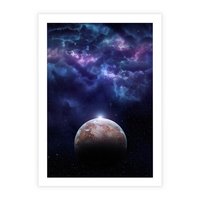 Plakat bez ramy 50x70 - Kosmos - Ziemia i Księżyc - kosmos, ziemia