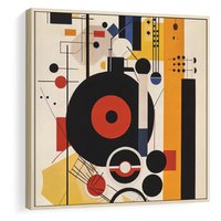 Obraz w ramie 50x50 - Wnętrza Refleksyjnego Światła - modernistyczny obraz, styl bauhaus - rama drewno