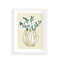 Plakat w ramie 30x40 - Przenikające Formy - abstrakcyjny plakat, kwiaty - rama biała