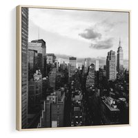 Obraz w ramie 50x50 - Wibracje Miejskiego Życia - miasto, wieżowce - rama drewno