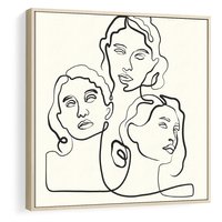 Obraz w ramie 80x80 - Trzy Kobiety - 3 kobiety, antyczny posag - rama drewno