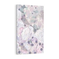 Obraz na płótnie 50x70 - Malowane oddechy istnienia - pomieszane tekstury, kwiatowe elementy