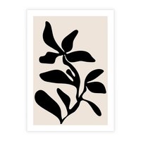 Plakat bez ramy 21x30 - Wibracje Akwarelowych Ścieżek - abstrakcyjny minimalistyczna kwiat, czarno biały plakat