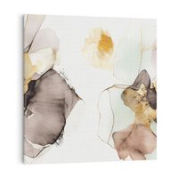 Obraz na płótnie 80x80 - Nowoczesne Elegancje - akwarela, złote linie i plamy